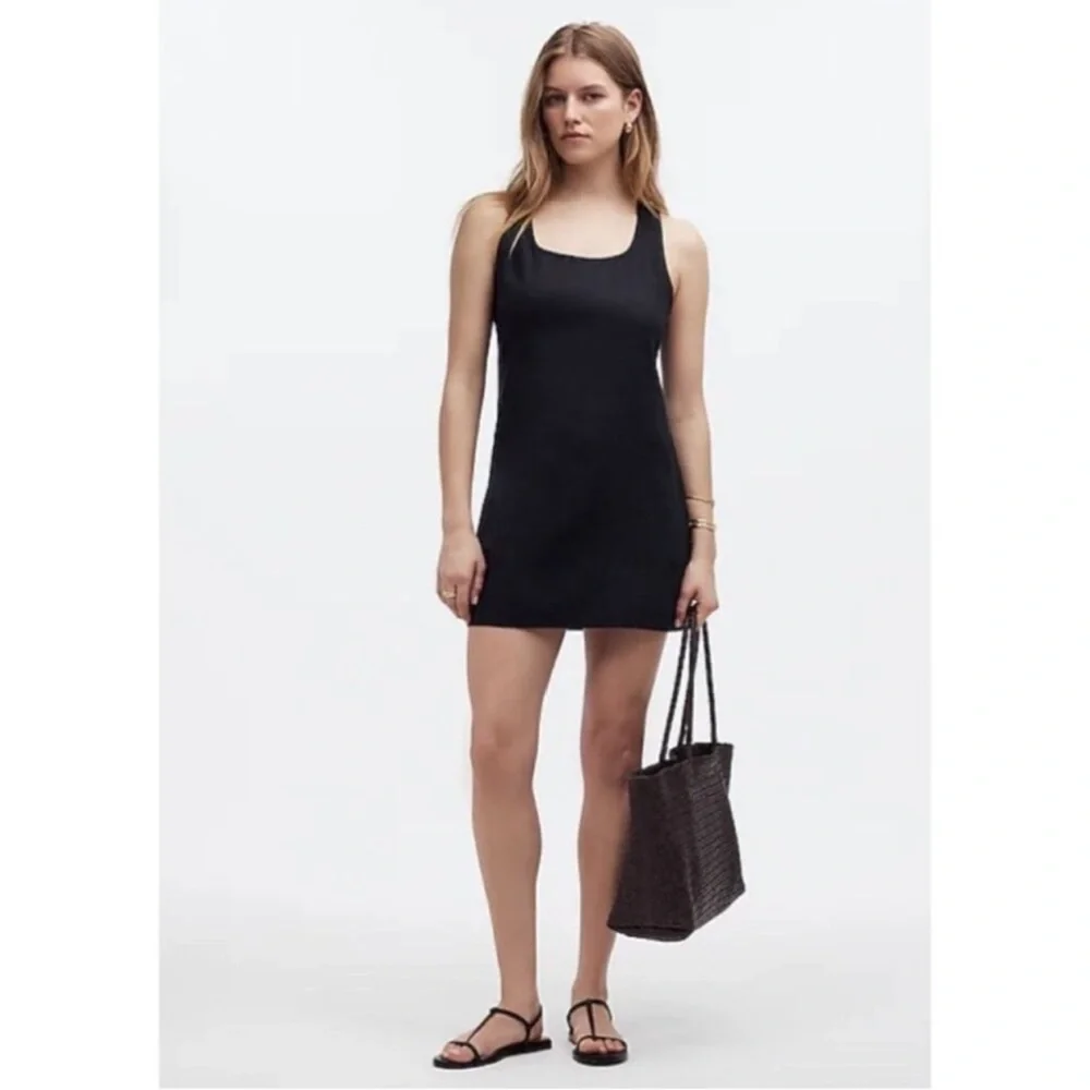 Madewell Cross-Back A-Line Mini Dress in Linen